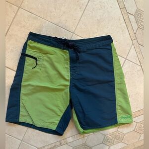 Patagonia Men's Two-Tone Swim Shorts - Green and Blue